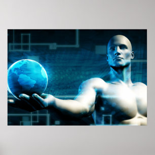 Poster Business Intelligence avec données Abstrait
