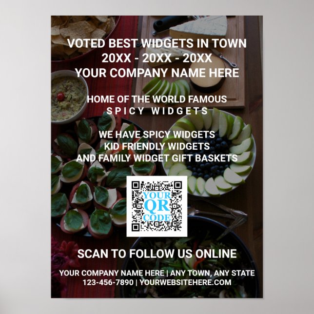 Poster Business QR Code Dark Photo Cool Trade Show Promo (Devant)