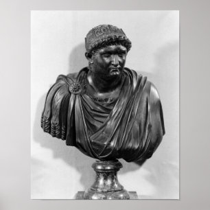 Poster Bust of Nero , copy of an original