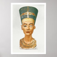 Bust of Queen Nefertiti, front view, from the stud