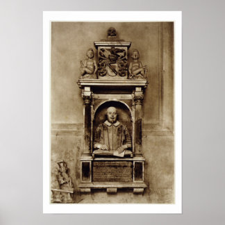 Poster Buste de William Shakespeare (1564-1616) et inscri