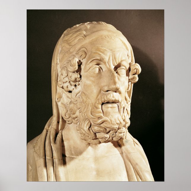 Poster Buste d'Homer, période hellénistique (Devant)