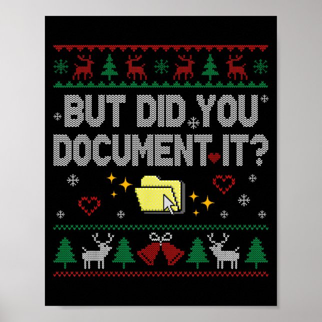 Poster But Did You Doent It Funny Office Christmas Ugly S (Devant)