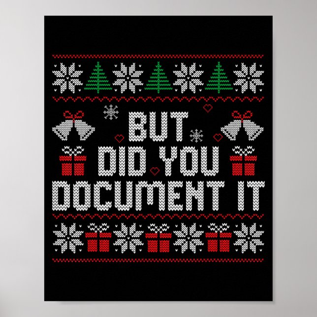 Poster But Did You Doent It Funny Office Christmas Ugly S (Devant)