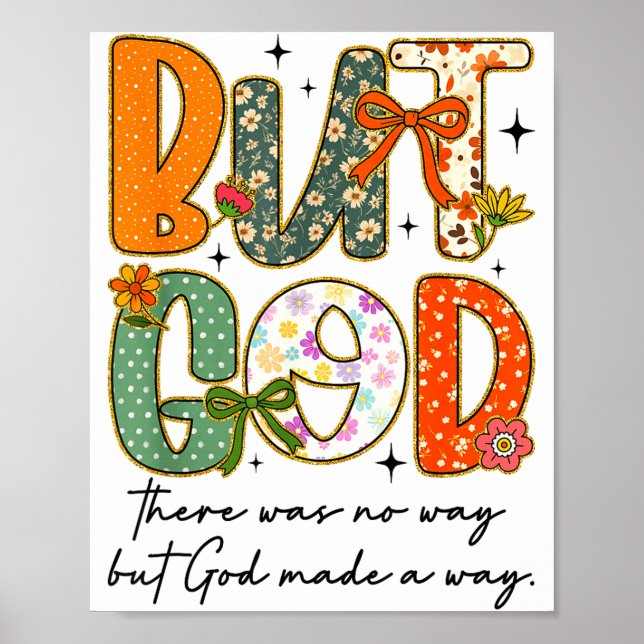 Poster But God Christian Autumn Thankful Coquette Bow Tha (Devant)