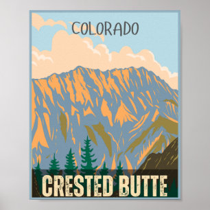 Poster Butte crêpée montagnes rocheuses cadeaux colorado