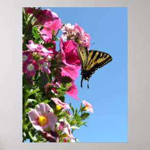 Poster Butterfly and Flowers II