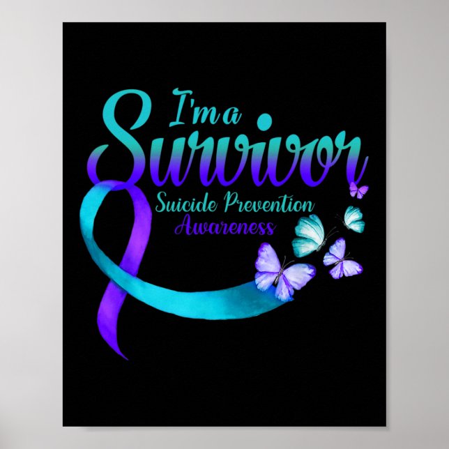 Poster Butterfly I'm A Survivor Suicide Prevention Award (Devant)