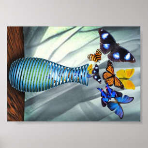 Poster Butterfly Vase