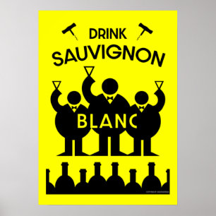 Poster Buveur de vin de Sauvignon Blanc  