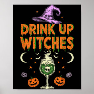 Poster Buvez Les Sorcières Chapeau Violet Drôle D'Hallowe