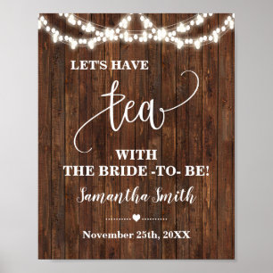 Poster Buvons du thé avec la mariée, Signe de mariage occ