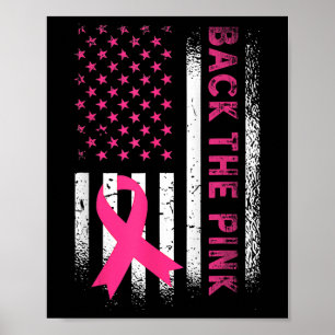 Poster Byck Pink Ribbon American Flag Cancer du sein A