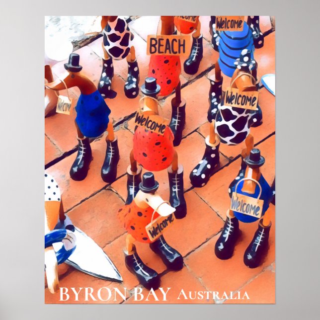 Poster Byron Bay Australie voyage vintage insolite (Devant)