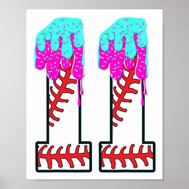 Poster Bysebyll Drip 11 Ans 11e Anniversaire Boy Jersey (Devant)