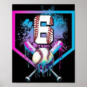 Poster Bysebyll Drip 6e anniversaire Home Plate Garçons J
