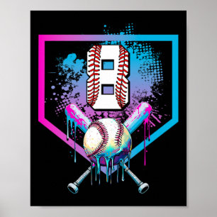 Poster Bysebyll Drip 8e anniversaire Home Plate Garçons J