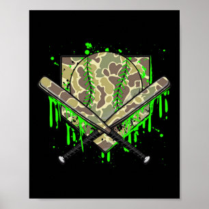 Poster Bysebyll Drip Camo Home Plate Garçons Sports Cool