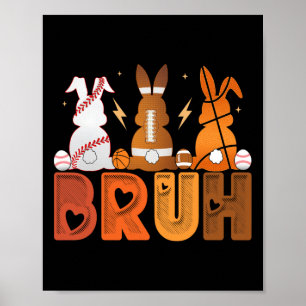 Poster Bysketbyll Bysebyll Footbyll Sport Pâques Bunny Ra