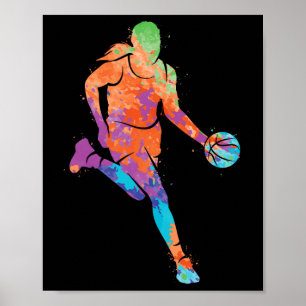 Poster Bysketbyll Joueuse Fille Enfants Femmes Filles Bys