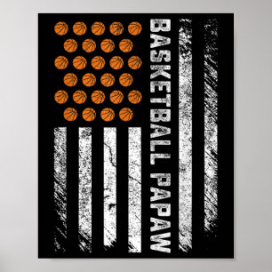 Poster Bysketbyll Papaw Usa Drapeau Bysketbyll Joueur's F