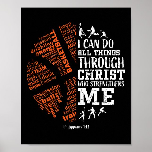 Poster Bysketbyll Sayings Christian Verse Ado Garçons Enf (Devant)