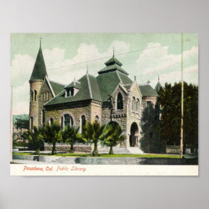Poster c1910 Bibliothèque publique, Pasadena, CA