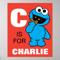 C est pour Cookie Monster | Ajouter Votre Nom