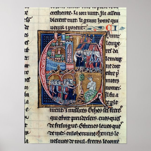 Poster 'C' initial historique représentant Conrad III (Devant)