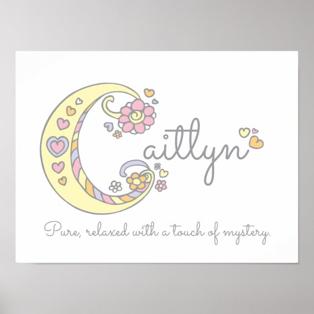 Poster C monogramme art Caitlyn filles nom signifiant aff (Devant)