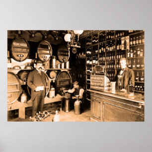 Poster ca 1895 Stephan Liesting liquor store Holland