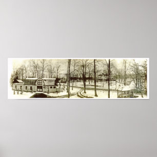 Poster Ca. 1900 Highland Short Hills NJ Panorama