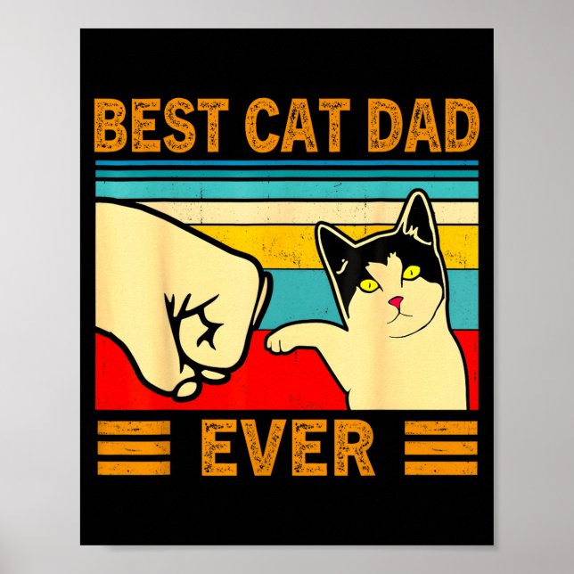 Poster Ca Men Cat Dad Ever Funny Cat Lover Gift  (Devant)