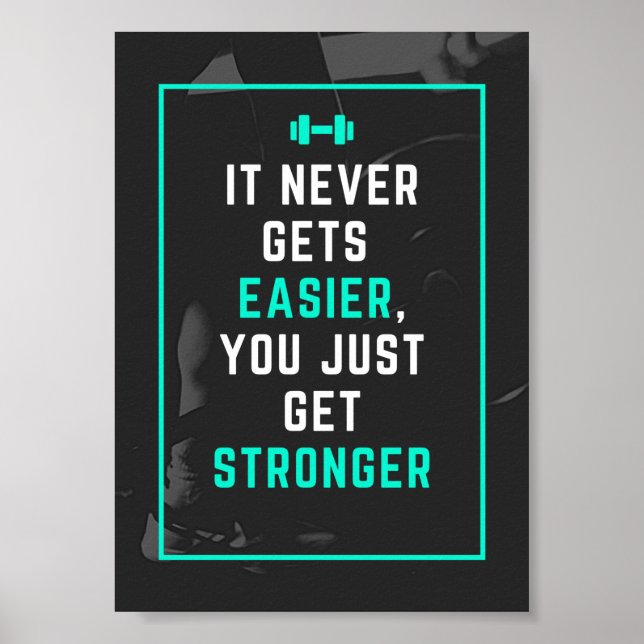 Poster Ça ne devient jamais plus facile gymnase inspirati (Devant)