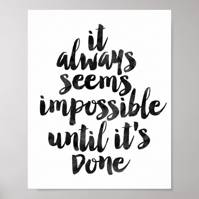 Poster Ça semble toujours impossible jusqu'à ce qu'il soi (Devant)