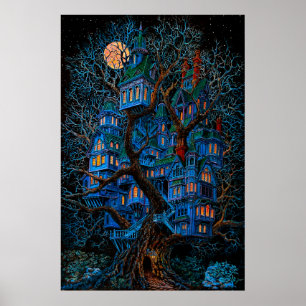 Poster Cabane dans un arbre