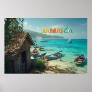 Poster cabane de pêche jamaïcaine
