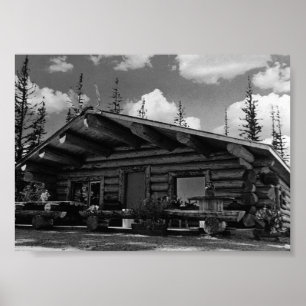 Poster Cabane en rondins alaskienne moderne de l'Alaska U