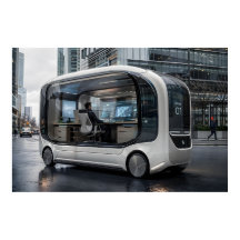 Cabine de bureau mobile futuriste dans la nature u