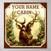 Cabine de cerfs personnalisé avec grain de bois