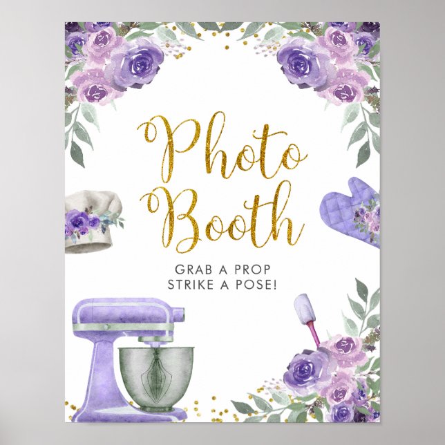 Poster Cabine de Photomaton pour la Fête de Mariage Purpl (Devant)