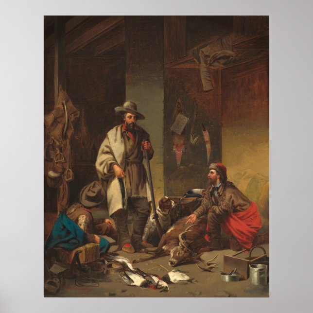 Poster Cabine de Trapper - John Mix Stanley Fine Art Post (Devant)