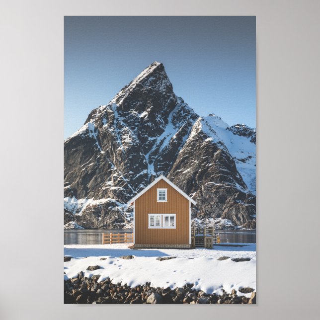 Poster Cabine jaune Lofoten (Devant)