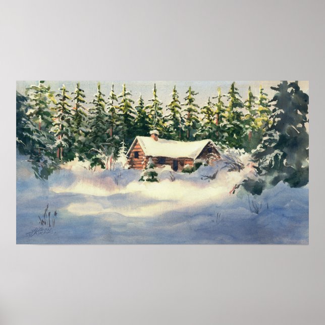 Poster CABINE JOURNAL en NEIGE par SHARON SHARPE (Devant)