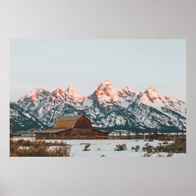 Poster Cabine matinal Sunrise au Grand Teton National Par (Devant)