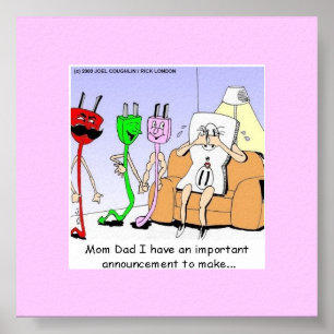 Poster Câblage AC/DC Cadeaux drôles de relation (Gay/Lesb