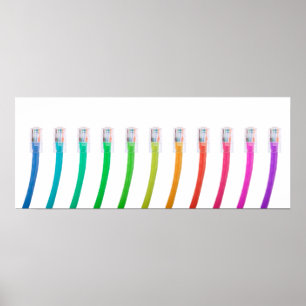 Poster Câbles réseau colorés
