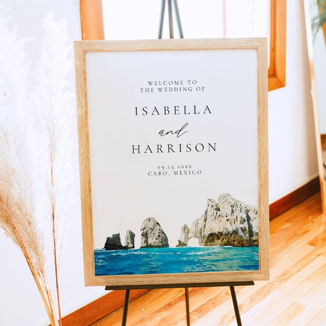 Poster CABO MEXICO Skyline Destination Mariage Bienvenue (Créateur téléchargé)