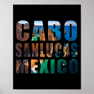 Poster Cabo San Lucas Mexique vacances d'été plage palmie