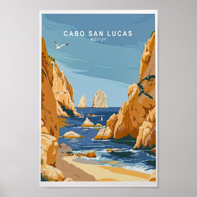 Poster Cabo San Lucas Travel Print, Mexique Wall Art (Devant)